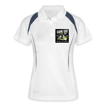 Game Day Mode Active - Women's Polo breathable - white/navy - Front