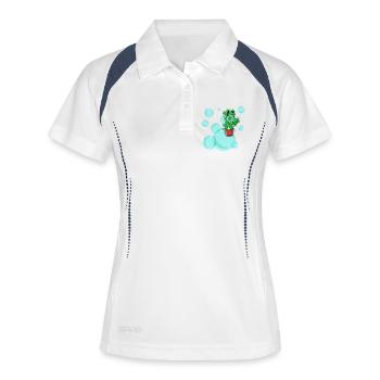 KLARER ATEM - Frauen Polo atmungsaktiv - Weiß/Navy - Vorne