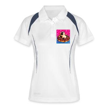 donut choupie - Polo respirant Femme - blanc/marine - Devant