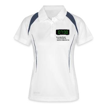 Die einzige Uhrzeit - Frauen Polo atmungsaktiv - Weiß/Navy - Vorne