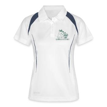 Gießen ist Chefsache Coole Gärtner Katze - Frauen Polo atmungsaktiv - Weiß/Navy - Vorne