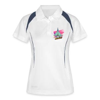 Logo audacieux de Jet Strike - Polo respirant Femme - blanc/marine - Devant
