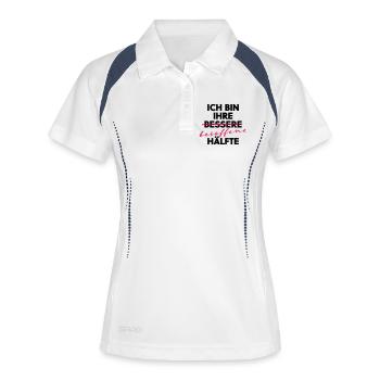 Ich bin ihre besoffene Hälfte Party Shirt - Frauen Polo atmungsaktiv - Weiß/Navy - Vorne
