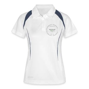 Die stillen Profis der Vogelbeobachtung - Frauen Polo atmungsaktiv - Weiß/Navy - Vorne