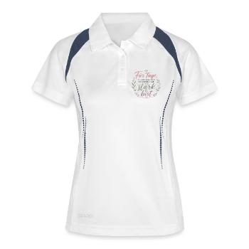 Starke Tage – Du bist stark Aufmunterung Freundin - Frauen Polo atmungsaktiv - Weiß/Navy - Vorne