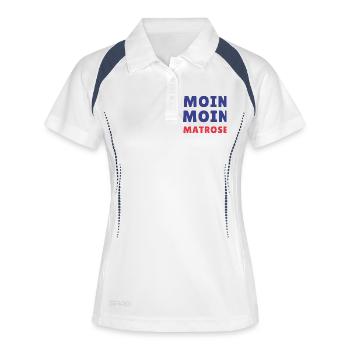 Moin Moin Sailor Typo Design - Women's Polo breathable - white/navy - Front