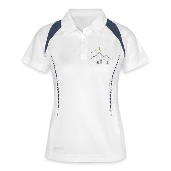 Montagnes Lune - Polo respirant Femme - blanc/marine - Devant