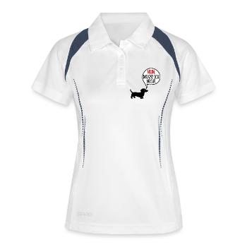 Dackel Hunde - Nein - Frauen Polo atmungsaktiv - Weiß/Navy - Vorne