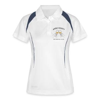 T-shirt Vin | Idée de cadeau de la Société Apéro - Polo respirant Femme - blanc/marine - Devant