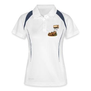 Paresseux estival climatisé chaleur intense - Polo respirant Femme - blanc/marine - Devant