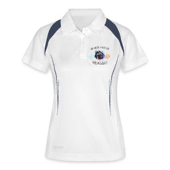 Lignée du cœur des gnous - Polo respirant Femme - blanc/marine - Devant