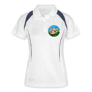 Prince Grenouille mouton - Polo respirant Femme - blanc/marine - Devant