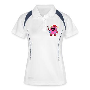 Artiste de Donuts Pop Palette - Polo respirant Femme - blanc/marine - Devant