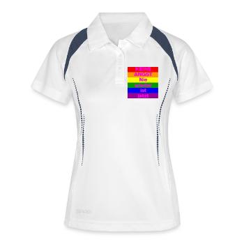 KEINE ANGST NIE WIEDER IST JETZT,  NO NZS, NO AFD - Frauen Polo atmungsaktiv - Weiß/Navy - Vorne