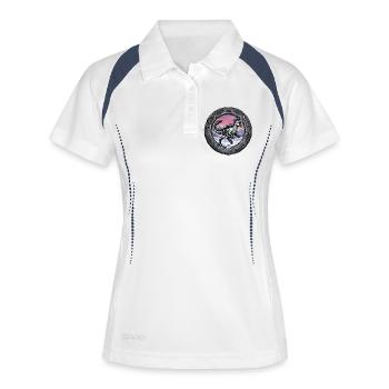 Dino Ring: YuTyrannos in a fossil frame - Women's Polo breathable - white/navy - Front