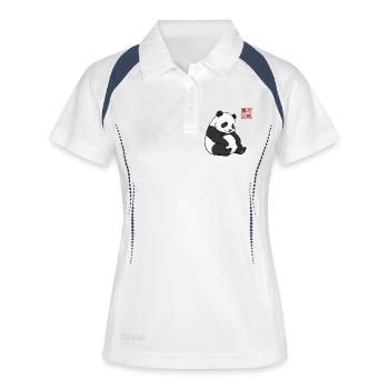 Panda endormi Cadeau adorable d’animaux paresseux - Polo respirant Femme - blanc/marine - Devant