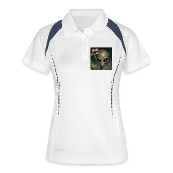 ALIEN - Hello it's me - Women's Polo breathable - white/navy - Front