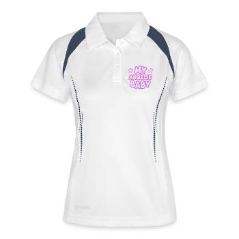 Cadeau pour Angelie - Polo respirant Femme - blanc/marine - Devant