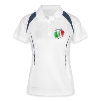 Leaning Tower on Italian Flag Brush - Women's Polo breathable - white/navy - Front