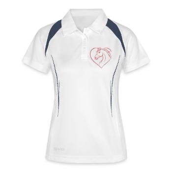 Horse Heart Pink Riding Gift Rider - Women's Polo breathable - white/navy - Front
