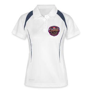 Retro 1980s Neon Synthwave Original 1988 Badge - Frauen Polo atmungsaktiv - Weiß/Navy - Vorne