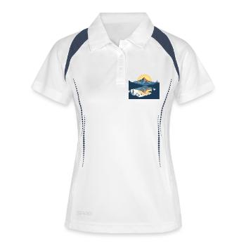 Mountain Lake Sunset Reflection - Women's Polo breathable - white/navy - Front