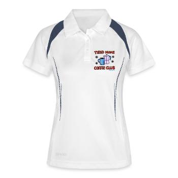 Tired Mom's Coffee Club - Women's Polo breathable - white/navy - Front