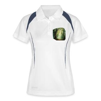 Light trail in the forest - Women's Polo breathable - white/navy - Front