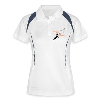 Staffie j'peux pas j'ai flirtpole sport - 002 - Polo respirant Femme - blanc/marine - Devant