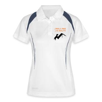 Staffie j'peux pas j'ai agility sport - 001 - Polo respirant Femme - blanc/marine - Devant