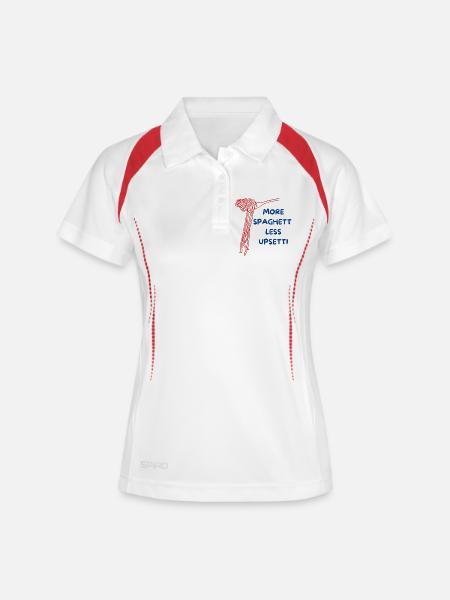 fun spaghetti design - Women's Polo breathable - white/navy
