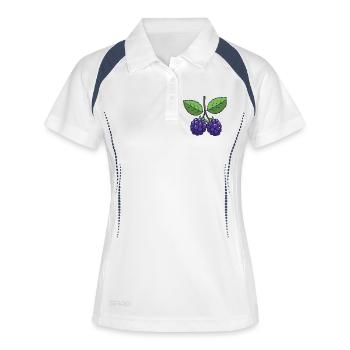 Costume de mûre Baies de Carnaval Violet - Polo respirant Femme - blanc/marine - Devant