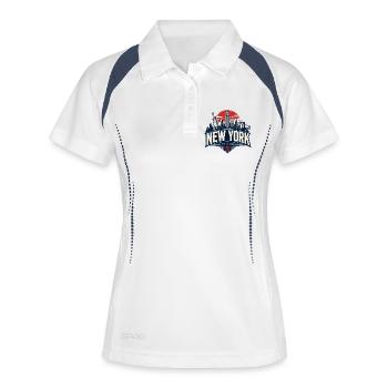 Graphisme rétro de la Skyline de New York - Polo respirant Femme - blanc/marine - Devant