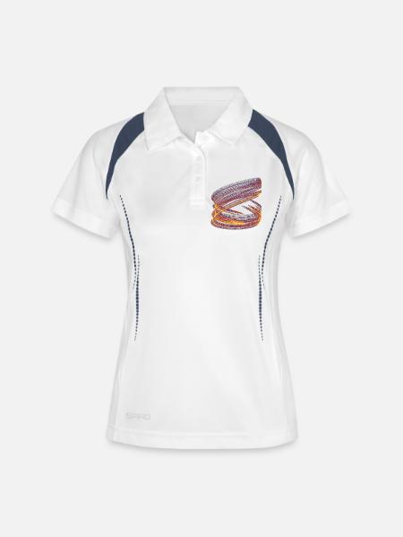 Light Vortex of Chaos – Strange Attractor - Women's Polo breathable - white/navy