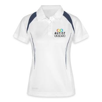 Autist on Board: Neurodiversity Stickers - Women's Polo breathable - white/navy - Front