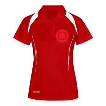 Firefighter Maltese Cross Solid Badge Safety Symbo - Women's Polo breathable - white/navy - Front