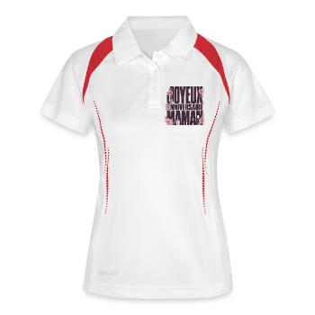 Joyeux Anniversaire Maman Message Amour Fete - Polo respirant Femme - blanc/marine - Devant