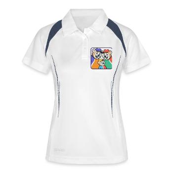 Bear family in colorful hats - Women's Polo breathable - white/navy - Front