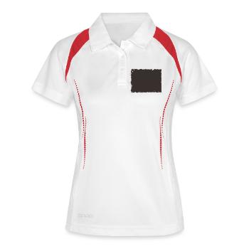 Grunge Rectangle Stamp Frame Vintage Rubber Border - Women's Polo breathable - white/navy - Front