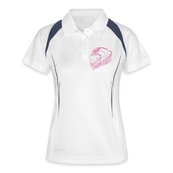 Neon Pink Helmet - Visor - Women's Polo breathable - white/navy - Front