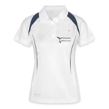 Dos de chien minimaliste - Polo respirant Femme - blanc/marine - Devant