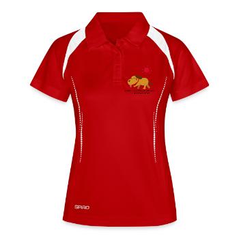 Arbeitest du noch T-Shirt - Frauen Polo atmungsaktiv - Weiß/Navy - Vorne