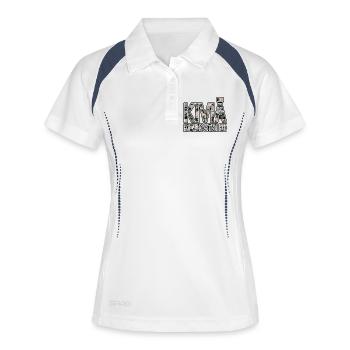 Die Steine sind interessiert an - Frauen Polo atmungsaktiv - Weiß/Navy - Vorne