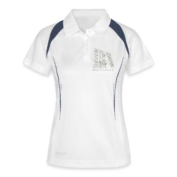 Booklovers - Frauen Polo atmungsaktiv - Weiß/Navy - Vorne