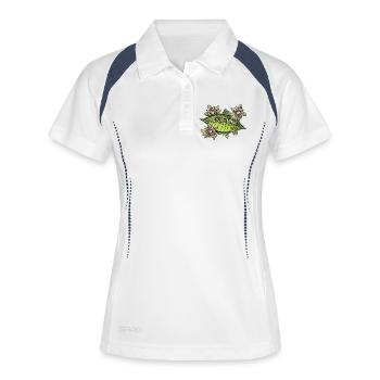 Leaf Bloom Raupengarten - Frauen Polo atmungsaktiv - Weiß/Navy - Vorne