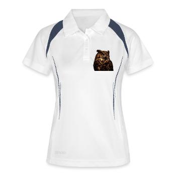 Wächter Eule - Frauen Polo atmungsaktiv - Weiß/Navy - Vorne