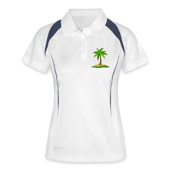 Tropische Insel - Frauen Polo atmungsaktiv - Weiß/Navy - Vorne