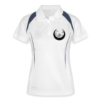 Canyon in der Mondsichel - Frauen Polo atmungsaktiv - Weiß/Navy - Vorne