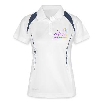 Blasenkrebs Krebs Blase - Frauen Polo atmungsaktiv - Weiß/Navy - Vorne