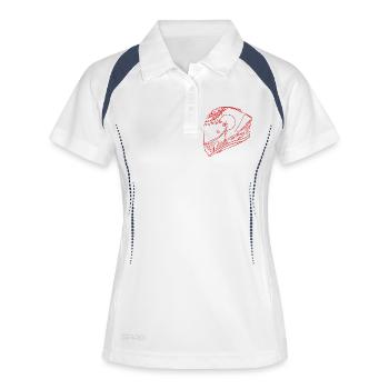 Helm - Frauen Polo atmungsaktiv - Weiß/Navy - Vorne